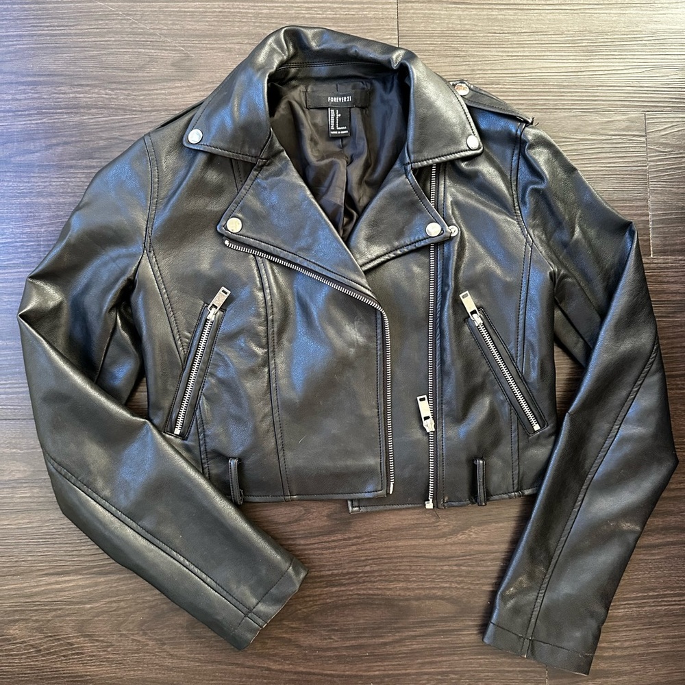 Forever 21 Cropped Leather Jacket